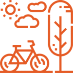 Fitness zones, jogging, and cycling tracks
